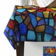 thumbnail image 3 of Blue Red Yellow Tablecloth Rectangle Table Cloth 60x102 , Waterproof Tablecloth Outdoor Table Cloth, Modern Colored Rainbow Stained Glass Washable Table Cover for Kitchen Dining Party, 3 of 8