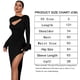 thumbnail image 2 of Vestido de noche delgado con abertura lateral, manga larga y corte torcido en la parte delantera, elegante vestido largo ajustado de punto para mujer, 2 of 7