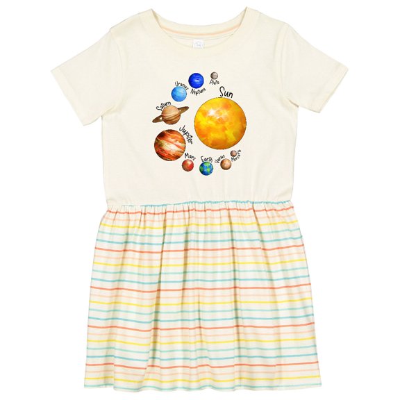 Inktastic Sun and Planets Yes, and Pluto Girls Toddler Dress