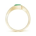 thumbnail image 2 of ANGARA Natural Semi Bezel-Set Solitaire Round Emerald Bypass Engagement Ring in 14K Yellow Gold for Women (Size-6.5mm) | May Birthstone, Anniversary, Jewelry Gift for Women | Natural Emerald Ring, 2 of 10