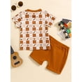thumbnail image 3 of Bagilaanoe 2pcs Toddler Baby Boy Shorts Set Short Sleeve Checkerboard Print T Shirt Tops + Shorts 3M 6M 12M 18M 24M 3T Kids Casual Summer Clothes, 3 of 9