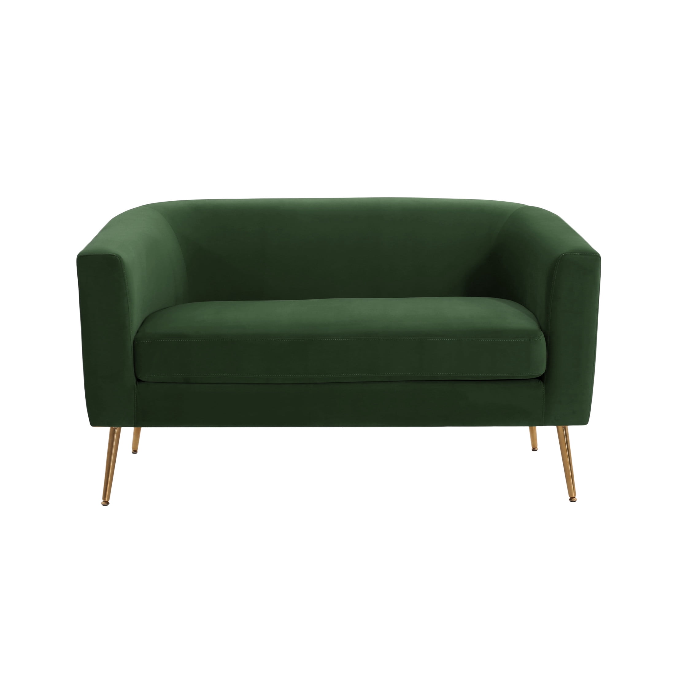 Noble House Modern Velvet Loveseat for Living Room 2 Seater, Forest Green