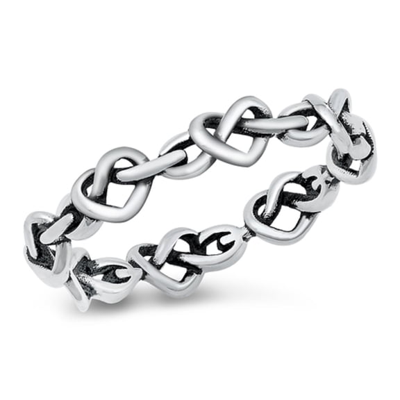 Sterling Silver Eternity Love Knot Ring Size 9