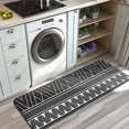 thumbnail image 3 of Black Geometric Striped Pattern Kitchen Rug Mat,Kitchen Runner Rugs Non Skid Washable,Decorative Kitchen Floor Mats for Kitchen,Sink,Laundry,17"x47.2", 3 of 7