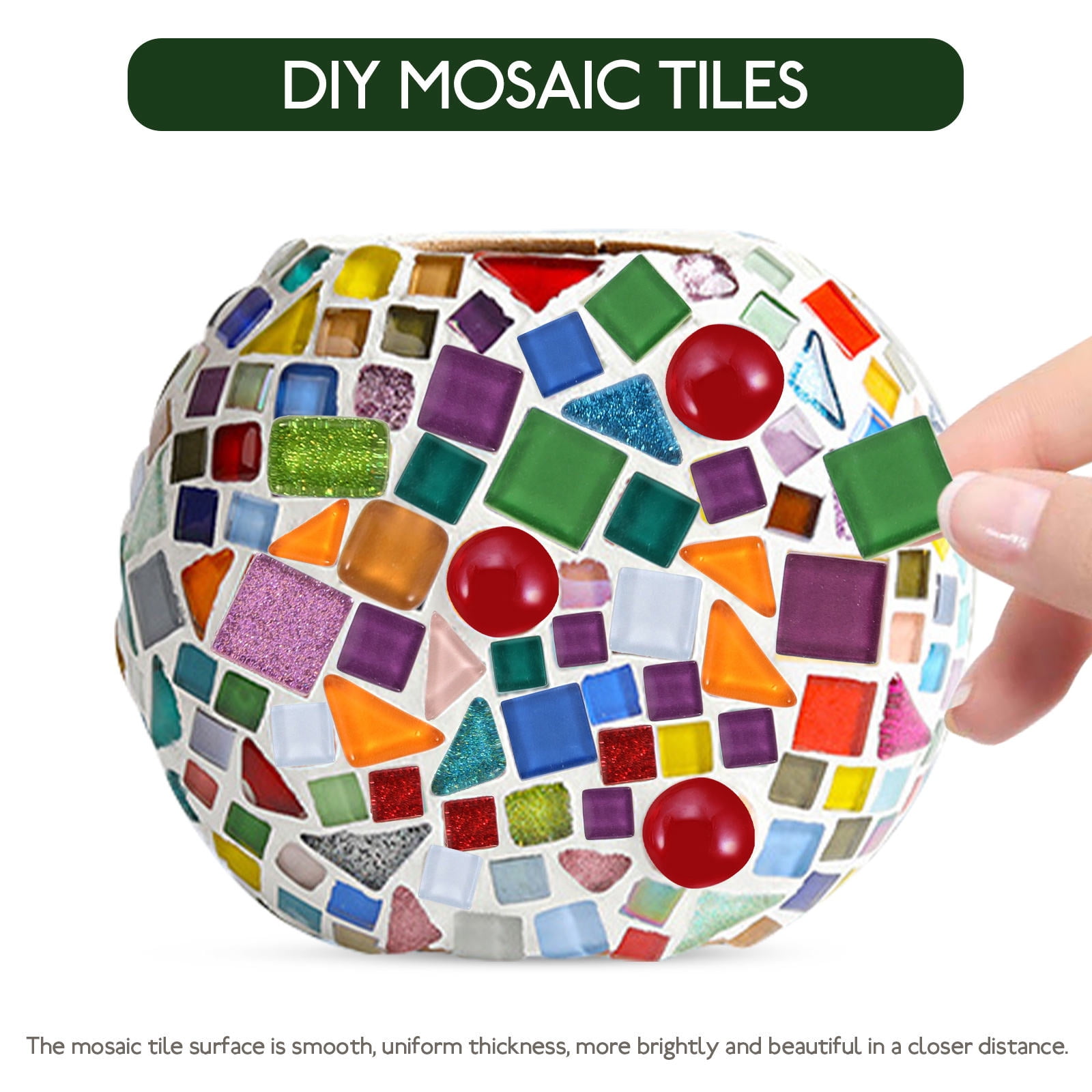 WHAMVOX  Flowerpot DIY Mosaic Tile Stones Tiles for Crafts Bulk Self