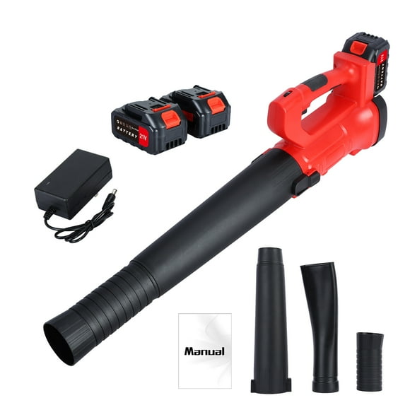 Electric Leaf Blower Cordless, 6-Gear Handheld Leaf Blower with 2 Batteries and 1 Charger, Battery Powered Leaf Blower for Lawn Care, Yard, Grass, Patio, Blowing Leaves and Snow