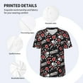 thumbnail image 4 of Daiia Vintage Skull Casino Mens Baseball Jersey Button Down Shirts Short Sleeve Sports Uniforms-3X-Large, 4 of 9