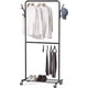 thumbnail image 1 of 26-27 pleHouseware Double Rod Garment Rack With Wheels and Hooks, Black Black, 1 of 1
