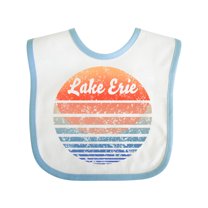 Inktastic Lake Erie Distressed Retro Sunset Boys or Girls Baby Bib