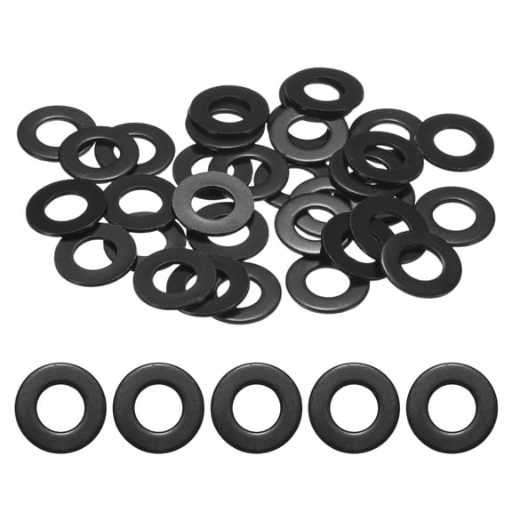 Uxcell 50-Pack 3/8" Flat Washers, 7/8" OD 304 Stainless Steel Washers for Bolts Screws Nuts[Black Galvanized]