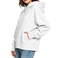 thumbnail image 5 of XRoczxe Women Classic Cropped Hooded Pullover Sweatshirt Drawstring Hood With Kangaroo Pocket Wrinkle Resistant Soft Casual Basic Top Assorted Solid Colors, 5 of 5
