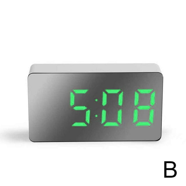 Wbxfbo Mini Elecic Digital Alarm Clo Large Sn Car Y5Z0 Mirror LED Travel