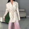 thumbnail image 2 of Veste pour Femmes, Blazer à Taille Cintrée à la Mode, Ample et Polyvalent, Col en V, 2 of 5