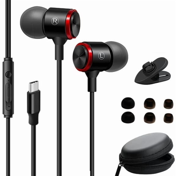 VORALYN USB C Headphone for Samsung S23 S22 S21 S20 A53 A54 Wired Earbuds in-Ear Type C Earphone with Microphone Volume Control Bass Stereo Noise Canceling Galaxy Flip Pixel 6 6a 7a OnePlus