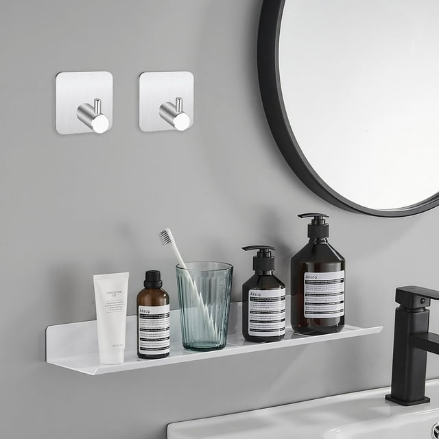 Accroche 2 Crochets Muraux en Acier Inoxydable pour Salles de Bain et Cuisines Porte-Manteau de Douche Robuste Sans Dommages Installation Facile