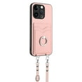 thumbnail image 4 of Allytechgroup iPhone 12 Pro Case with Cards Holder, Crossbody Shoulder Strap Ring Holder Kicsktand Bumper Shockproof Slim Fit Wallet Case Cover for Applle iPhone 12 Pro, Rosegold, 4 of 9