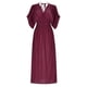 thumbnail image 5 of Vestido largo sexy con abertura y cuello en V para mujer: tejido ligero y fluido, corte holgado, adecuado para fiestas, citas y vacaciones, disponible en varias tallas., 5 of 8