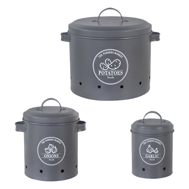 DOLITY Onion Kitchen Food Crisper Vegetable & Fruit Saver Container Fresh Storage Grey C Grey