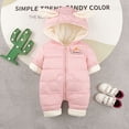 thumbnail image 3 of CUZIBR Romper Baby Girls Boys Snowsuits Hooded Cute Rabbit Ear Winter Coats Jumpsuit Holiday Dailywear For Toddler, 3 of 3