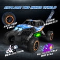 thumbnail image 6 of JoyStone 1:12 RC Cars 4WD Off-Road 2.4Ghz RC Monster Truck with Metal Shell and Light, Remote Control Car Crawler for Adult and Kid, 2 Batteries, Dark Blue, 6 of 11