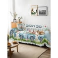 thumbnail image 3 of Easter Eggs Couch Cover, Tulip Green Plaid Spring Bunny Butterfly Flower Oversized Sofa Cover Blanket for 3 Cushion Couch, Sectional Sofa Slipcover Protector for Living Room Bedroom 71''x150'', 3 of 9