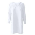 thumbnail image 3 of adviicd Dress Female Silk V Neck Dress Top Dress Sleeve Long Spring Women's Shirt V-neck Casual Long Plus Size Women Party Beach Sundress, 3 of 5
