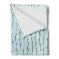 thumbnail image 2 of Floral Soft Flannel Fleece Throw Blanket, Spring Willow Branches with Little White Polka Dots Doodle, Cozy Plush for Indoor and Outdoor Use, 70" x 90", Baby Blue Dark Blue Grey, by Ambesonne, 2 of 5