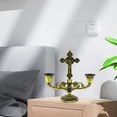 thumbnail image 4 of AMLESO Christian Cross Candle Holder Retro Candlestick Decoration Gift Bronze, 4 of 7