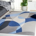 thumbnail image 2 of SAFAVIEH Odyssey Earl Modern Area Rug, Grey/Blue Navy, 4' x 6', 2 of 8