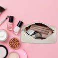 thumbnail image 3 of Unique Bargains 1 Pcs Portable Makeup Bag Toiletry Bag Cosmetic Organizer for Travel Storage Bag Leather Beige White, 3 of 7
