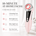 thumbnail image 5 of ULTREMA 4-in-1 Facial Care Device, Rechargeable Warm Facial Massager with Red & Blue Light Modes, Sonic Vibration Cleansing Tool for Face, Eye Area & Skincare Routine, Pale Pink, 5 of 7