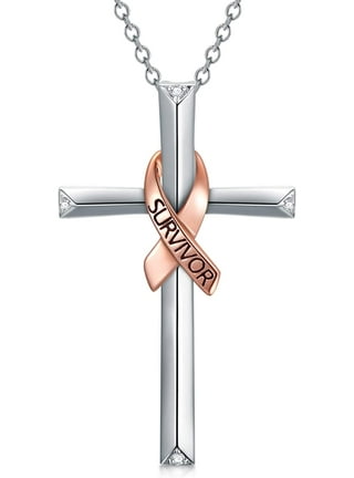 Breast Cancer Cross Necklace