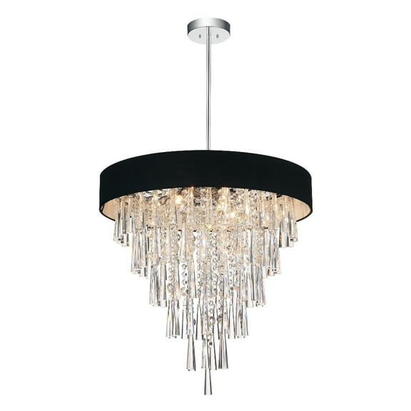 CWI Lighting Franca 8 Light Metal Chandelier with Drum Shade in Chrome
