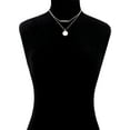 thumbnail image 2 of Scoop Womens Brass Fine Silver-Plated Brass Medallion and Bar Layered Necklace Set, 2-Piece, 2 of 3