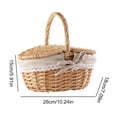 thumbnail image 7 of QenASHaing Spacious Woven Wicker Picnic Basket with Double Lid, Perfect for Outdoor Gatherings and Organized Food Storage, 7 of 7