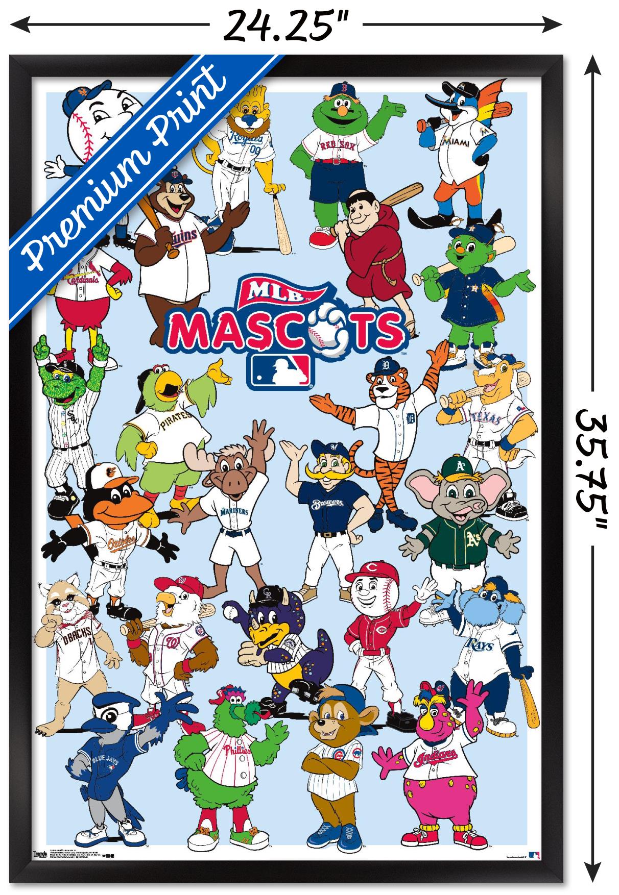MLB 24.25'' x 35.75'' Framed Mascots Poster