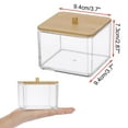 thumbnail image 3 of ZMKIAG Clear Plastic Cotton Swab Dispenser with Lid, Square Bathroom Organizer for Q-Tips, Cotton Pads, Under-Bed Storage – Stackable Canisters for Countertop, Vanity, Travel, 3 of 9