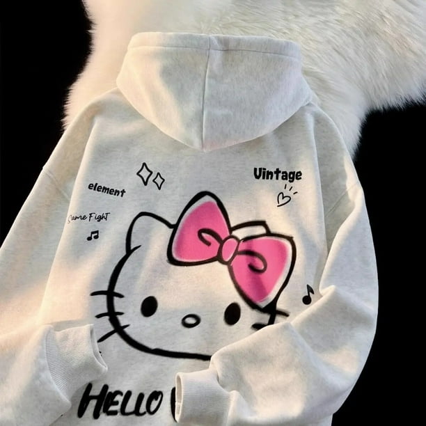 Hello Kitty Hoodie Sweatshirt Painting Birds Outdoors Size L high quality Adult Womens Mens