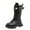 Black, variant on CAICJ98 Boots for Girls Knee High Lace Up Side Zipper Mid Calf Combat Boots Sparkly Rainbow Winter Girls Riding Boots (Little Kid/Big Kid),3