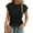 Black, variant on MOSHU Textured Womens Tops Casual Crewneck Basic Tee Shirts Cap Sleeve Summer Blouses
