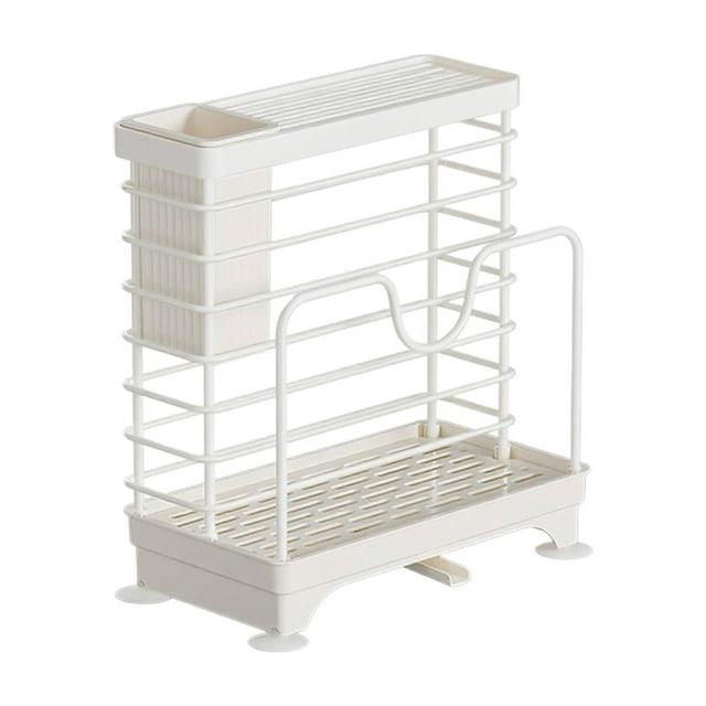 Estante de metal multifuncional para guardar cuchillos, soporte para tabla de cortar de encimera con jaula para palillos, organizador de montaje en pared sin taladro.