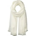thumbnail image 3 of Calvin Klein Women’s Tonal Floral Liquid Lurex Scarf (Eggshell, One Size), 3 of 3