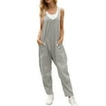 thumbnail image 3 of Fantaslook Jumpsuits for Women Casual Loose Rompers Sleeveless Spaghetti Strap Overalls Jumpers Harem Long Pants with Pockets, 3 of 9