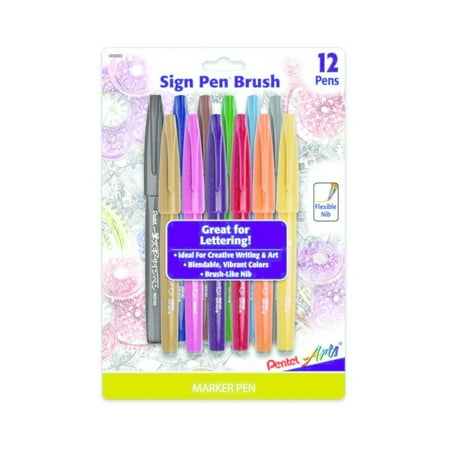 Photo 1 of Pentel Arts, Sign Brush Marker Pens 12ct - Multicolor