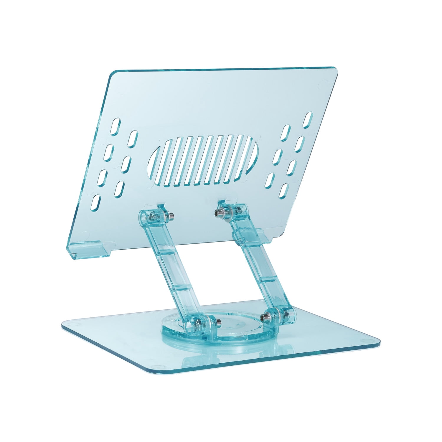 Incipio Translucent Adjustable Laptop Stand for Desk, Foldable, Portable Computer/Tablet Stand 360° Rotating-Turquoise
