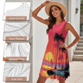 thumbnail image 6 of KUIFORTI Couple Matching Outfits Sunset Palm Trees Spring Womens Dresses Sleeveless Flowy Dress Button Down Shirt Men Short Sleeve Shirts with Soft Fabric Fit for Honeymoon Trip, 6 of 7