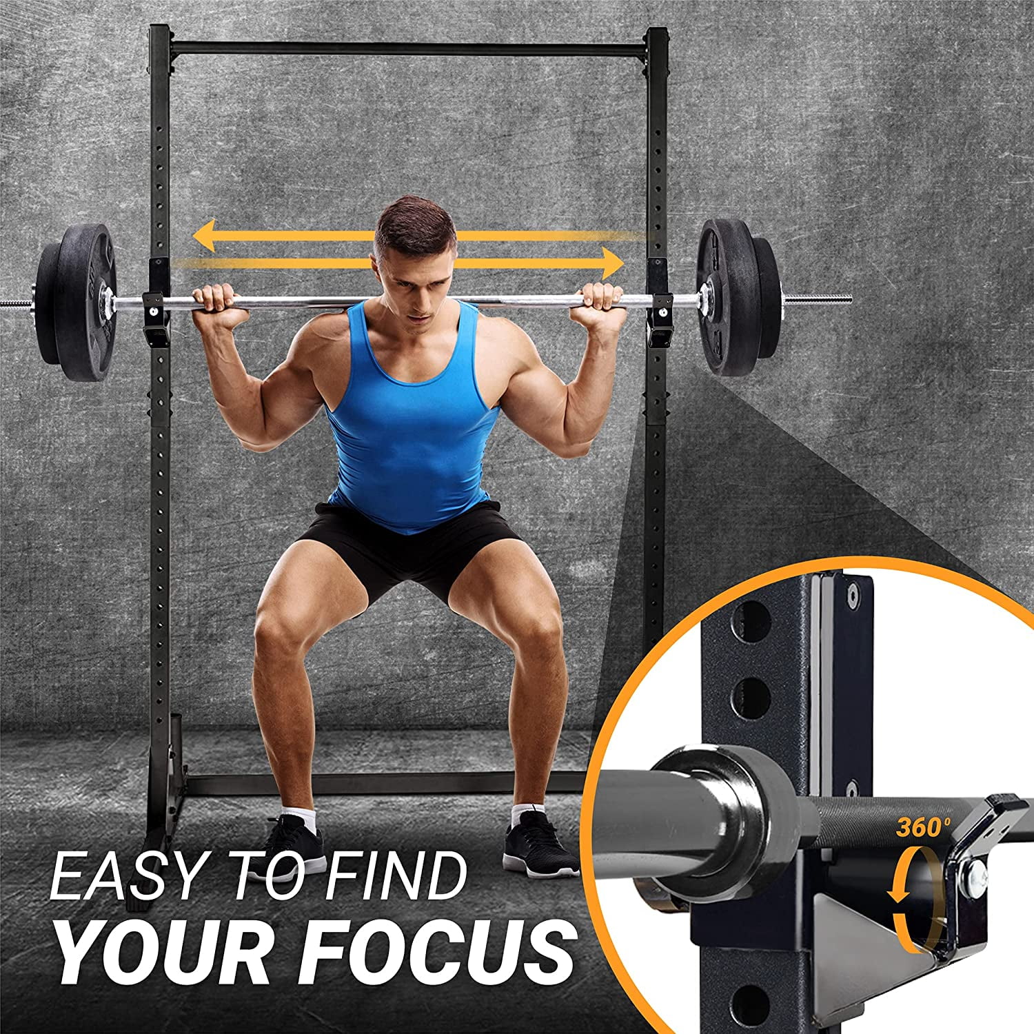 Yes4All 2x2 Roller J-Hook Barbell Power Rack Pair