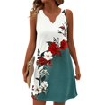 thumbnail image 2 of Womens Summer Dresses 2026 Loose V Neck Sleeveless Sundresses Swimsuit Coverup with Pockets Floral Blue 2XL, 2 of 8