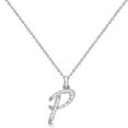 thumbnail image 2 of Personalized Diamond Script Letter Initial Necklace in 14k White Gold, 2 of 2
