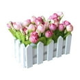 thumbnail image 5 of 1 Set White Wooden Fence Artificial Flower Floral Holder Home Garden Decor, 5 of 7